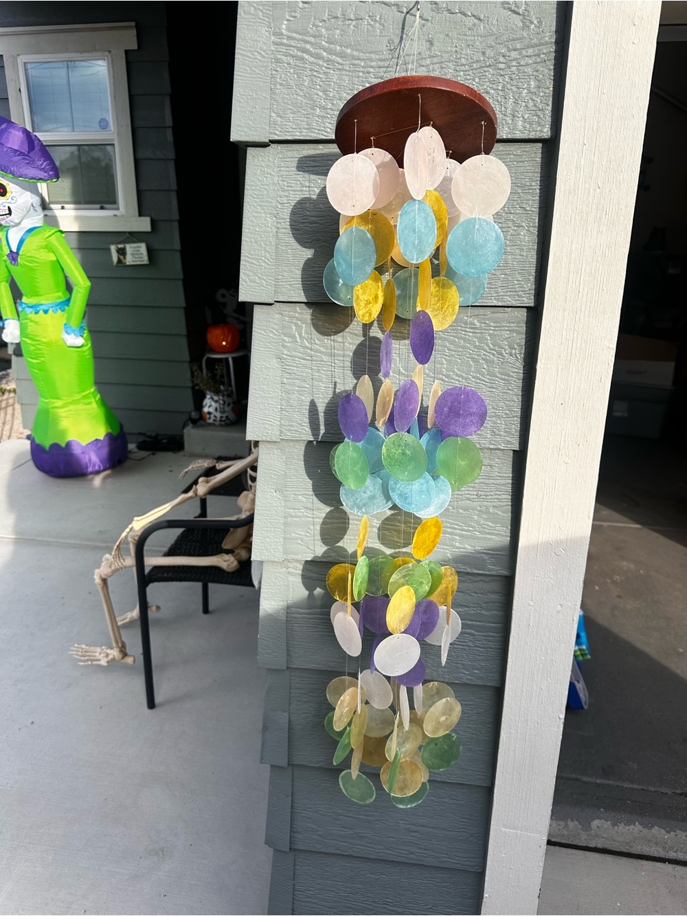 Colorful Capiz Shell Wind Chime - Multicolor Hanging